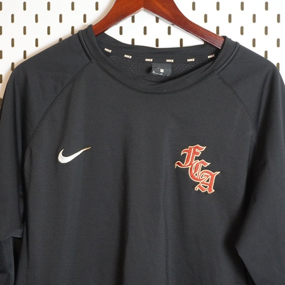 Nike Dri-FIT Long Sleeve Athletic Top Embroidered FCA Logo Black XL - Picture 1 of 7